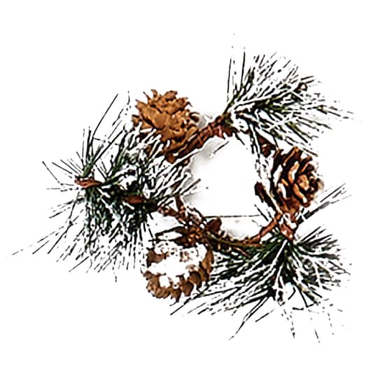 Christmas Snowy Pine & Cone Candle Rings
